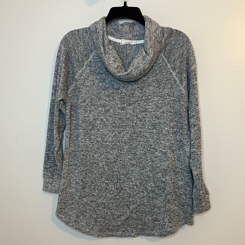 No Comment Heathered Gray Cowl Neck Sweater Top Size 1X